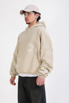Nakışlı Oversize Etnik Desenli Hoodie
