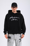 Nakışlı Siyah Oversize Hoodie SW1326