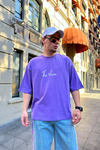 Nasty Baskılı Mor Oversize Tshirt T835