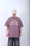 New York Baskılı Lila Oversize Tshirt T975