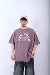 New York Baskılı Lila Oversize Tshirt T975