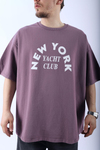 New York Baskılı Lila Oversize Tshirt T975