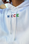 Nicce Nakışlı Beyaz Oversize Sweatshirt SW1012