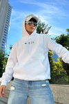 Nicce Nakışlı Beyaz Oversize Sweatshirt SW1012