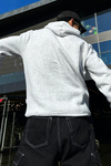 Nicce Nakışlı Gri Oversize Sweatshirt SW1013