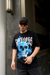 Official Kurukafa Baskılı Siyah Oversize Tshirt T599