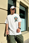 OP Krem Baskılı  Oversize Tshirt T839