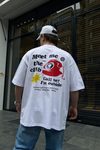 Outside Baskılı Beyaz Oversize Tshirt T641