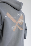 Overwhelmed Baskılı Gri Oversize Hoodie SW1383