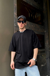 Palm A. Baskılı Siyah Oversize Tshirt T571