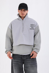 Paraşüt Polar Kumaş Yarım Fermuar Oversize Hoodie SW1341