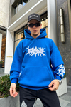 Patch Detay Mavi Oversize Sweatshirt SW943
