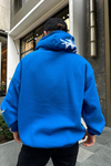 Patch Detay Mavi Oversize Sweatshirt SW943