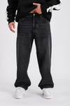 PB Siyah Acid Wash Baggy Fit Jean P1022