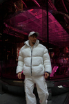 Peluş Kumaş Beyaz Puffer Mont MNT127
