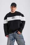Perfection Blok Detay Siyah Oversize Sweatshirt SW1128