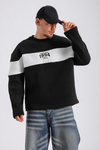 Perfection Blok Detay Siyah Oversize Sweatshirt SW1128
