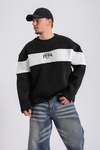 Perfection Blok Detay Siyah Oversize Sweatshirt SW1128