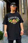 Peso Baskılı Siyah Oversize Tshirt T875