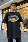 Peso Baskılı Siyah Oversize Tshirt T875