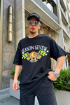 Peso Baskılı Siyah Oversize Tshirt T875