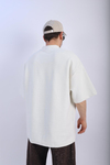 Peso Waffle Kumaş Oversize Krem Tshirt T893