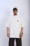 Peso Waffle Kumaş Oversize Krem Tshirt T893
