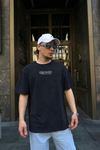 PF Baskılı Siyah Oversize Tshirt T736