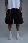 Pile Detay Gabardin Siyah Şort CT01 5286