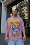 Pink Mushroom Baskılı Oversize Tshirt T636