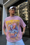 Pink Mushroom Baskılı Oversize Tshirt T636