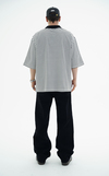 Polo Yaka Çizgili Beyaz Oversize Tshirt JC01 25Y108