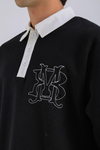 Polo Yaka Nakışlı Oversize Sweatshirt SW1324