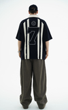 Polo Yaka Siyah Oversize Forma Tshirt JC01 25Y259