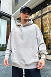 Positano Nakışlı Krem Oversize Sweatshirt SW921