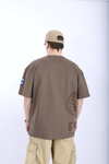 PQS Acid Wash Kahve Oversize Tshirt T982