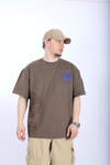 PQS Acid Wash Kahve Oversize Tshirt T982