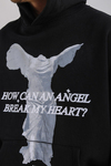 PQS Angel Baskılı Siyah Oversize Hoodie SW1251