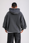 PQS Baskılı Acid Wash Oversize Hoodie SW1257