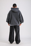 PQS Baskılı Acid Wash Oversize Hoodie SW1257
