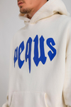 PQS Baskılı Krem Oversize Hoodie SW1271