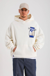PQS Baskılı Krem Oversize Hoodie SW1272
