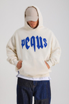 PQS Baskılı Krem Oversize Hoodie SW1271