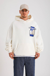 PQS Baskılı Krem Oversize Hoodie SW1272