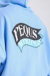 PQS Baskılı Mavi Oversize Zipper Hoodie SW1232