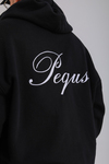 PQS Baskılı Siyah Oversize Zipper Hoodie SW1296