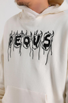 PQS Nakışlı Krem Oversize Hoodie SW1284