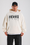 PQS Nakışlı Krem Oversize Hoodie SW1284