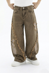 Püskül Detay Acid Wash Jean Pantolon