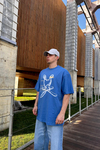 Rabbit Promo Mavi Oversize Tshirt T1095